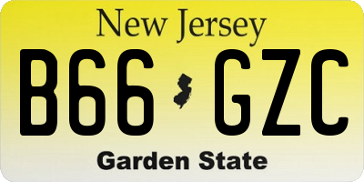 NJ license plate B66GZC