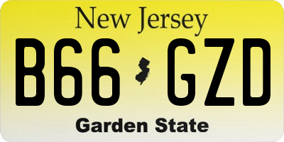 NJ license plate B66GZD