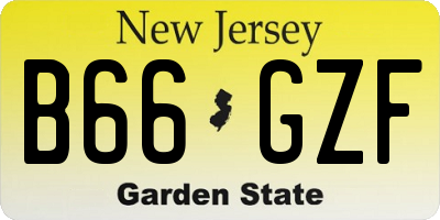 NJ license plate B66GZF