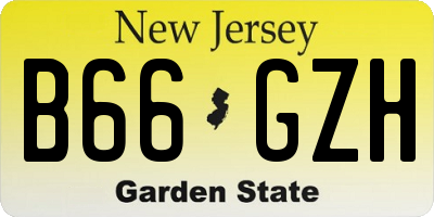 NJ license plate B66GZH