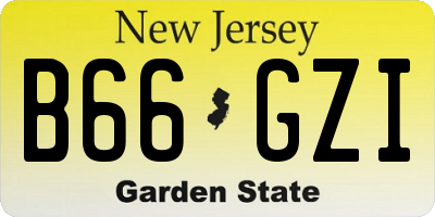 NJ license plate B66GZI