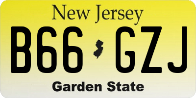 NJ license plate B66GZJ