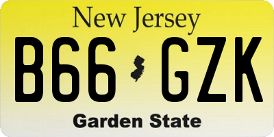 NJ license plate B66GZK