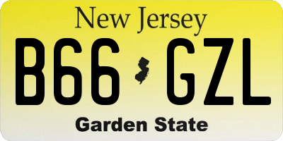 NJ license plate B66GZL