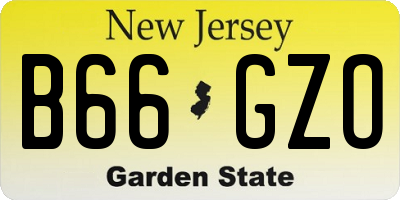 NJ license plate B66GZO