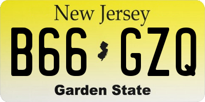 NJ license plate B66GZQ