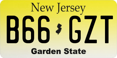 NJ license plate B66GZT