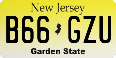 NJ license plate B66GZU