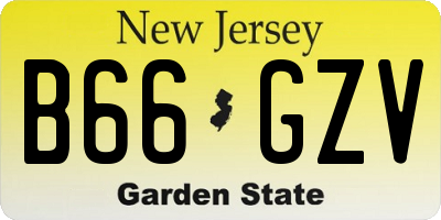NJ license plate B66GZV