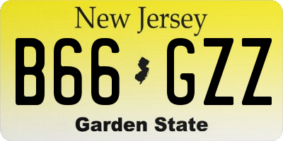 NJ license plate B66GZZ