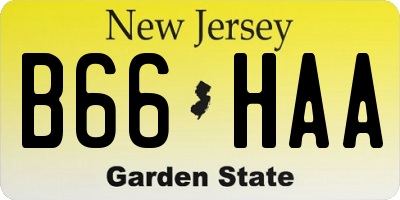 NJ license plate B66HAA