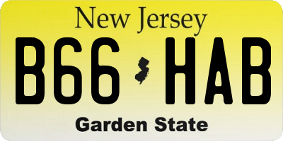 NJ license plate B66HAB