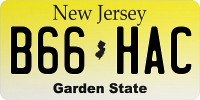 NJ license plate B66HAC
