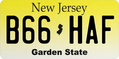 NJ license plate B66HAF