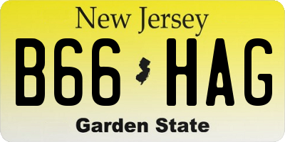 NJ license plate B66HAG