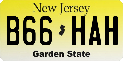 NJ license plate B66HAH