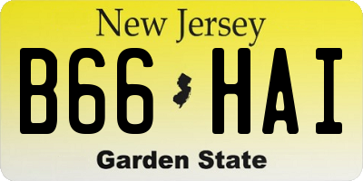 NJ license plate B66HAI