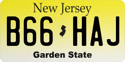 NJ license plate B66HAJ