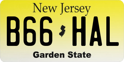 NJ license plate B66HAL