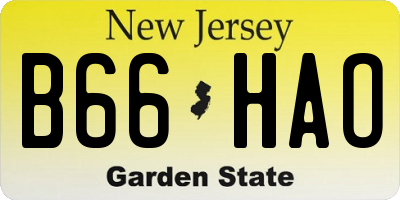 NJ license plate B66HAO
