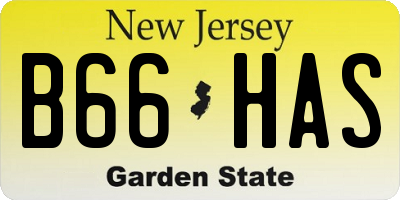NJ license plate B66HAS