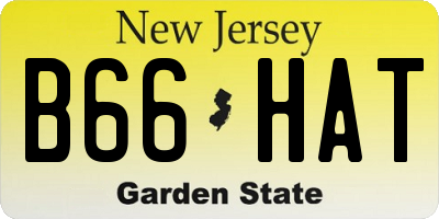 NJ license plate B66HAT