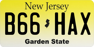 NJ license plate B66HAX