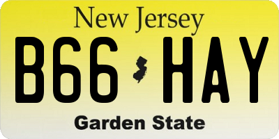 NJ license plate B66HAY
