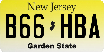 NJ license plate B66HBA