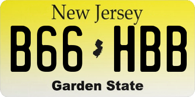 NJ license plate B66HBB