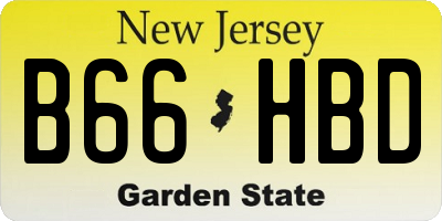 NJ license plate B66HBD
