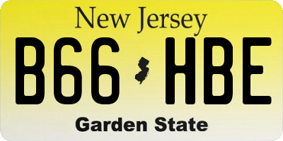 NJ license plate B66HBE