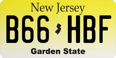 NJ license plate B66HBF