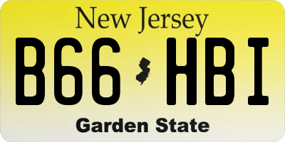 NJ license plate B66HBI