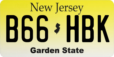 NJ license plate B66HBK