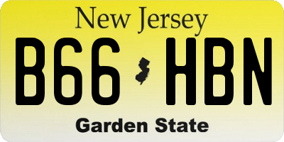 NJ license plate B66HBN