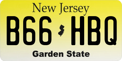 NJ license plate B66HBQ