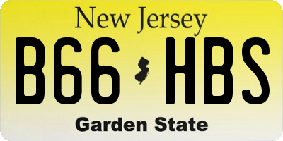 NJ license plate B66HBS