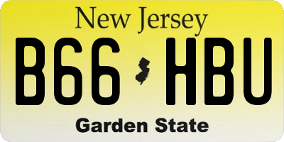 NJ license plate B66HBU