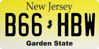 NJ license plate B66HBW
