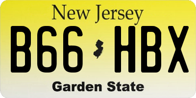 NJ license plate B66HBX