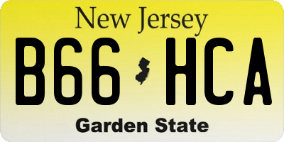 NJ license plate B66HCA