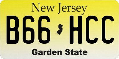 NJ license plate B66HCC