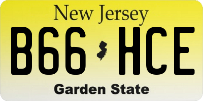 NJ license plate B66HCE