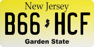 NJ license plate B66HCF
