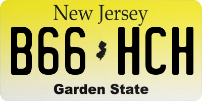 NJ license plate B66HCH