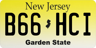 NJ license plate B66HCI
