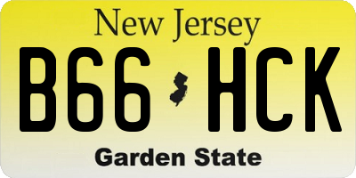NJ license plate B66HCK