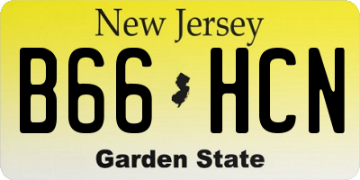 NJ license plate B66HCN