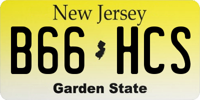 NJ license plate B66HCS